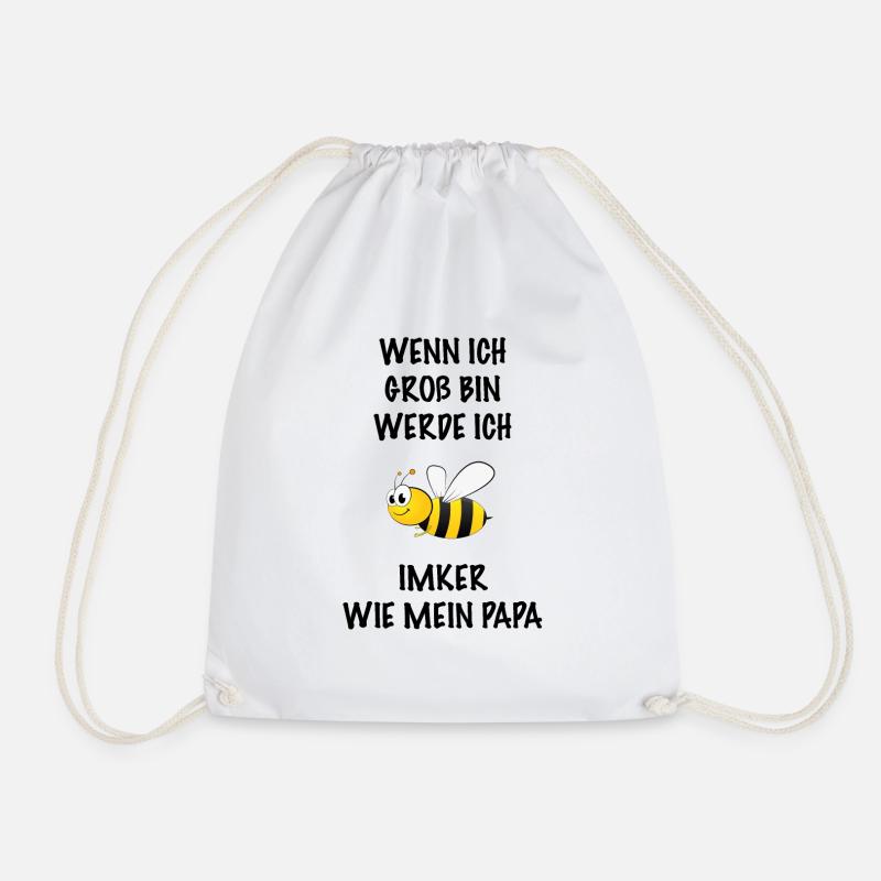 Wenn ich groß bin werde ich Imker - Turnbeutel - Weiß