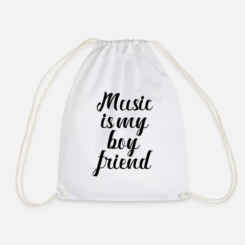 Music is my friend - Drawstring Bag - white