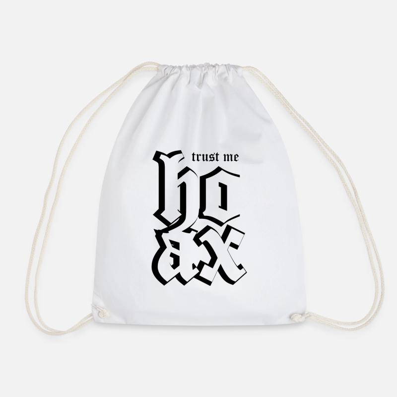 Hoax blak - Drawstring Bag - white