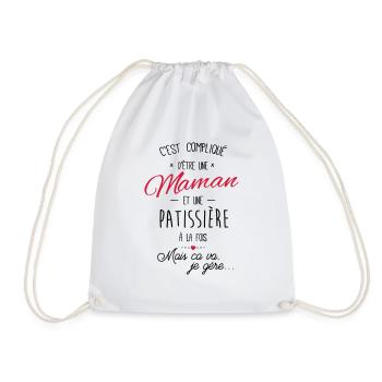 maman et patissière - Sac de sport léger - blanc - Devant