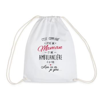 maman et ambulancière - Sac de sport léger - blanc - Devant