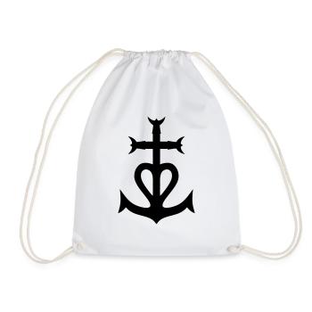 Camargue cross - Drawstring Bag - white - Front
