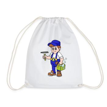 Building cleaner Window cleaner - Drawstring Bag - white - Front