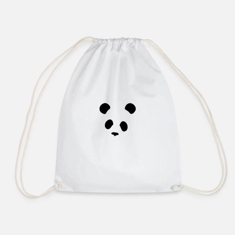 panda - Drawstring Bag - white