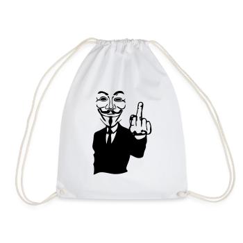 anonymen Maske Maske fuck6 Hand in Hand zusammen - Turnbeutel - Weiß - Vorne
