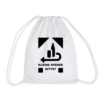 Small donation Please 3 - Drawstring Bag - white - Front