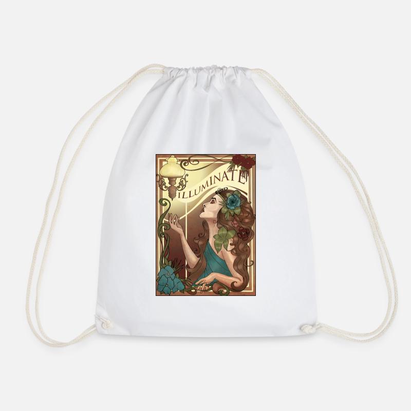 art nouveau - Drawstring Bag - white