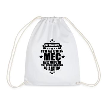 un chasseur c'est un amoureux de la nature - Sac de sport léger - blanc - Devant