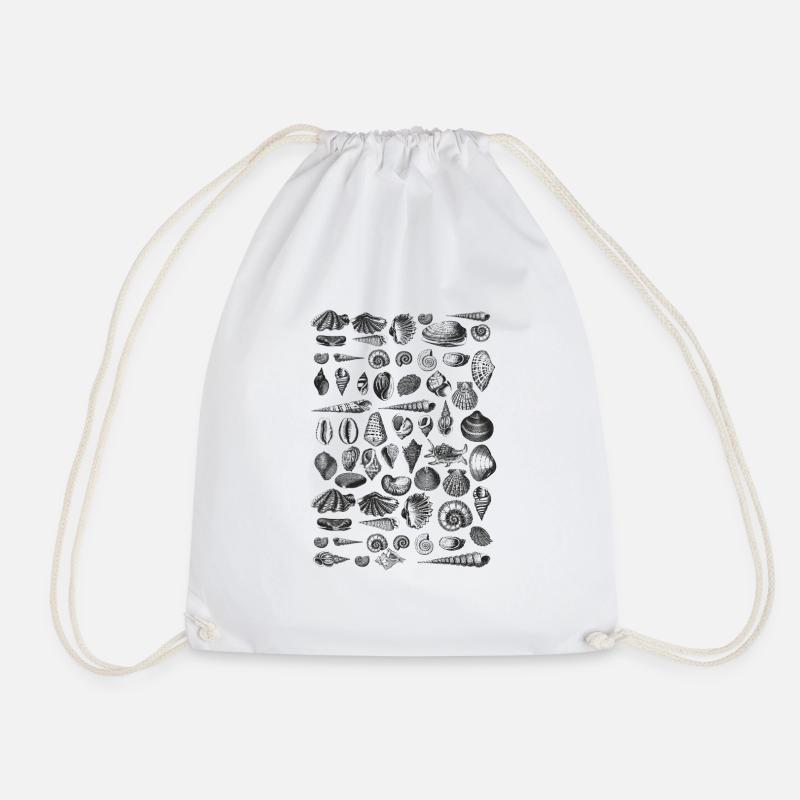 Vintage shells - Drawstring Bag - white