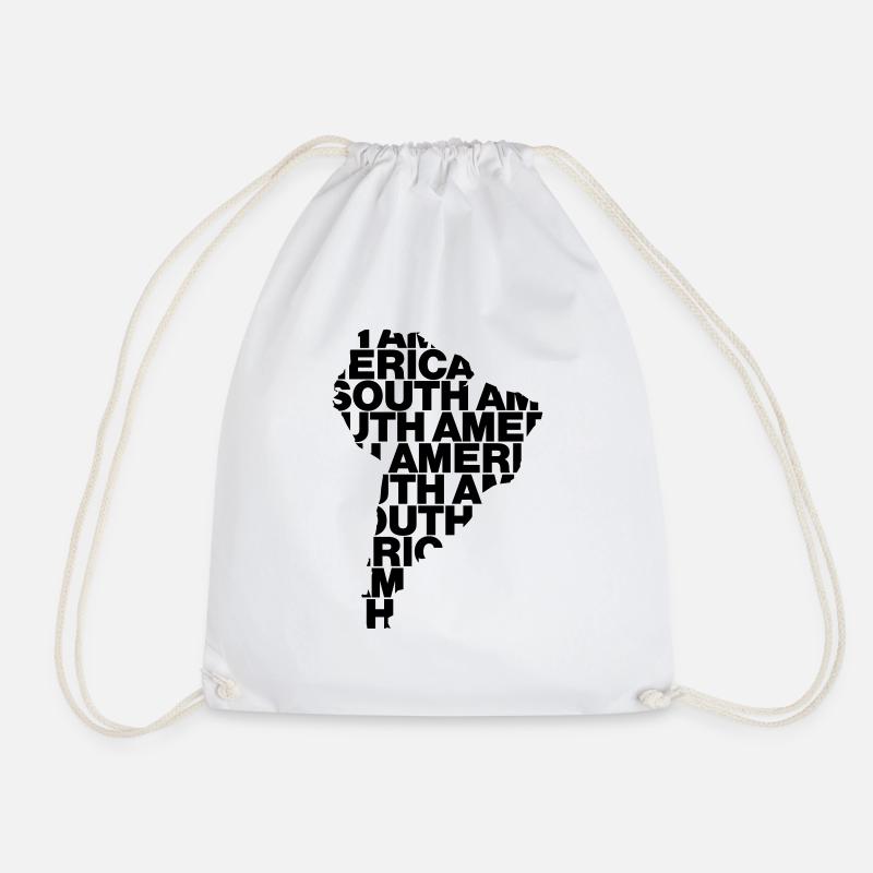South America - Drawstring Bag - white