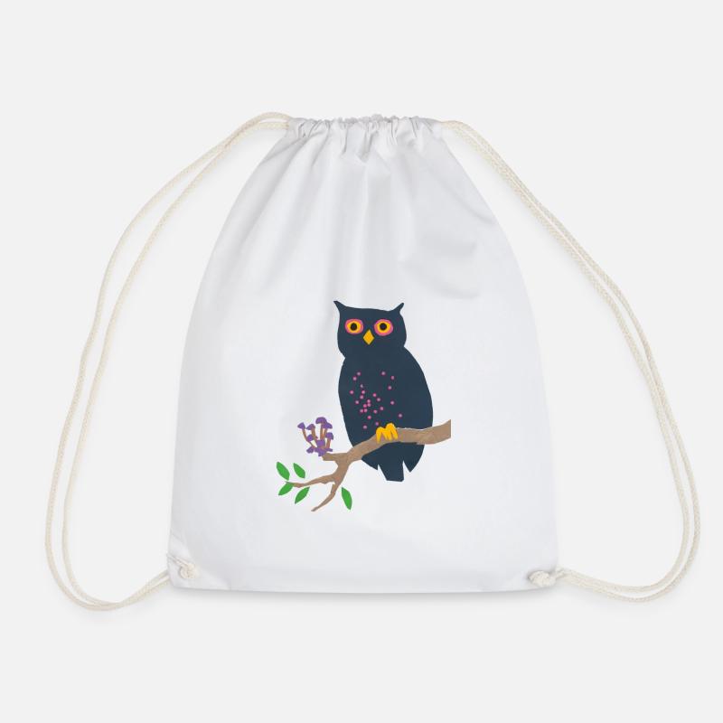 Hibou et champignons - Sac de sport léger - blanc