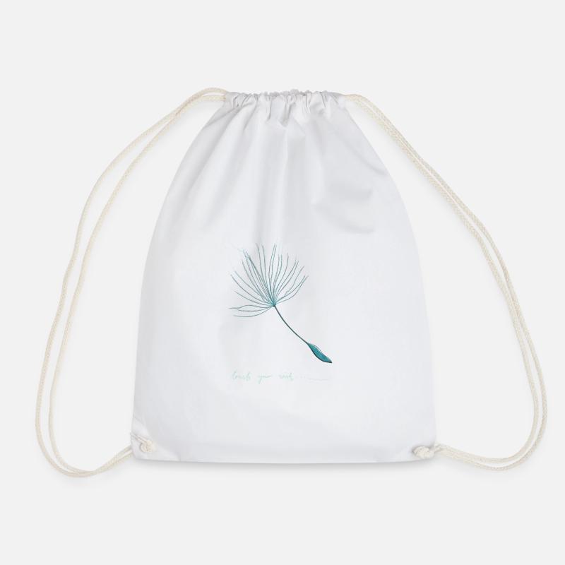 Trust your wish turquoise - Drawstring Bag - white
