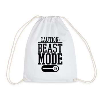 caution_beast_mode_on_f1 - Turnbeutel - Weiß - Vorne