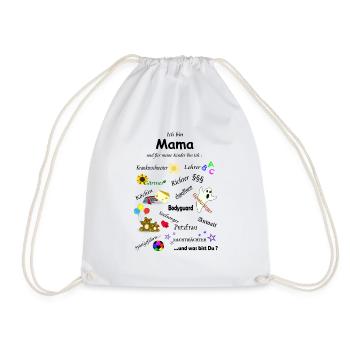 I am mom mother mommy mum parent child - Drawstring Bag - white - Front