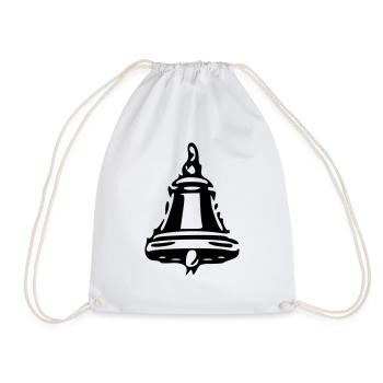bell bells ring text name popular farmer - Drawstring Bag - white - Front