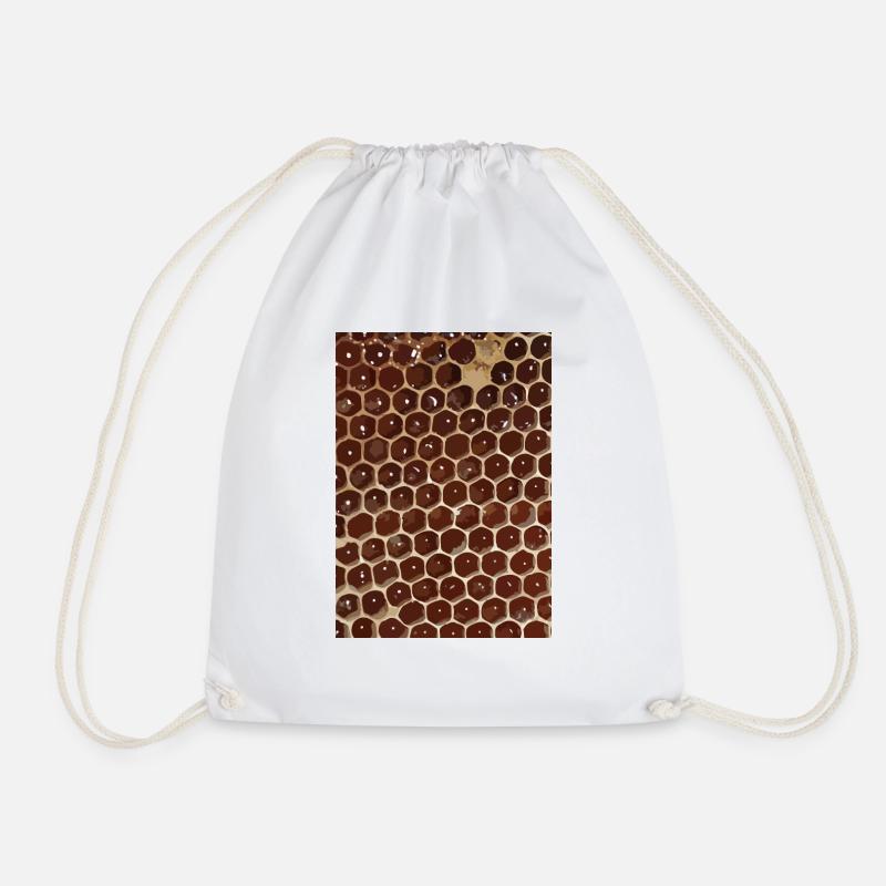 honeycomb - Drawstring Bag - white