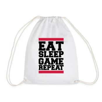 eat sleep game repeat - Turnbeutel - Weiß - Vorne