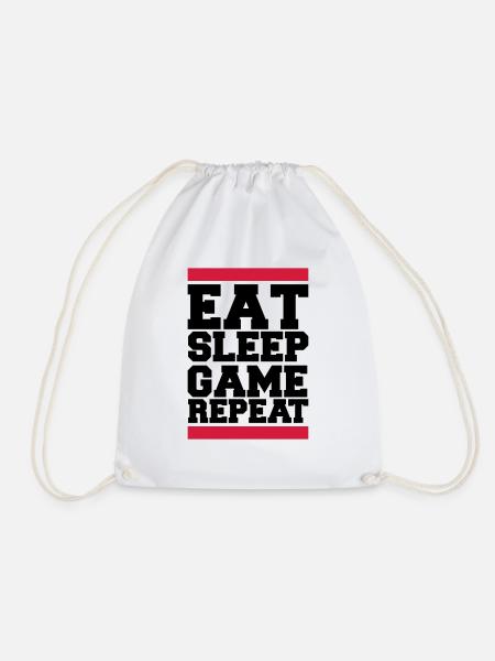 eat sleep game repeat - Turnbeutel - Weiß
