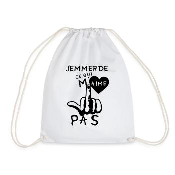emmerde aime pas fuck doigt insulte coeur - Sac de sport léger - blanc - Devant