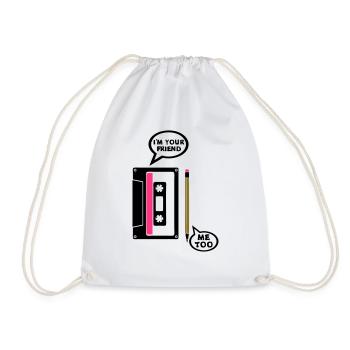 k7 grauen bleistift audiokassette my fri - Sac de sport léger - blanc - Devant