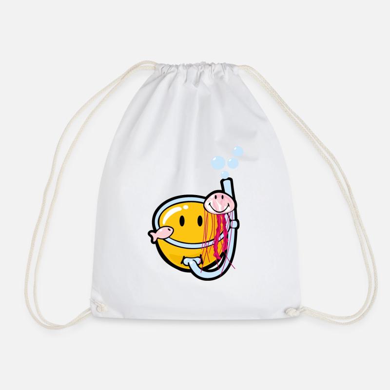 Smiley Snorkeling - Turnbeutel - Weiß