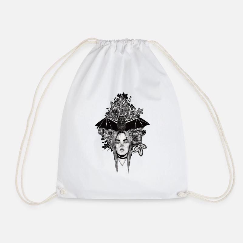 Bat crown - Drawstring Bag - white