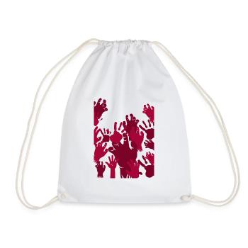 Blood Hands - Drawstring Bag - white - Front