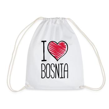 i love bosnia design - Turnbeutel - Weiß - Vorne