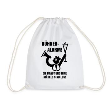 Hühner-Alarm! Die Braut Und Ihre Mädels Sind Los! - Turnbeutel - Weiß - Vorne