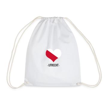 I love Utrecht logo - Drawstring Bag - white - Front