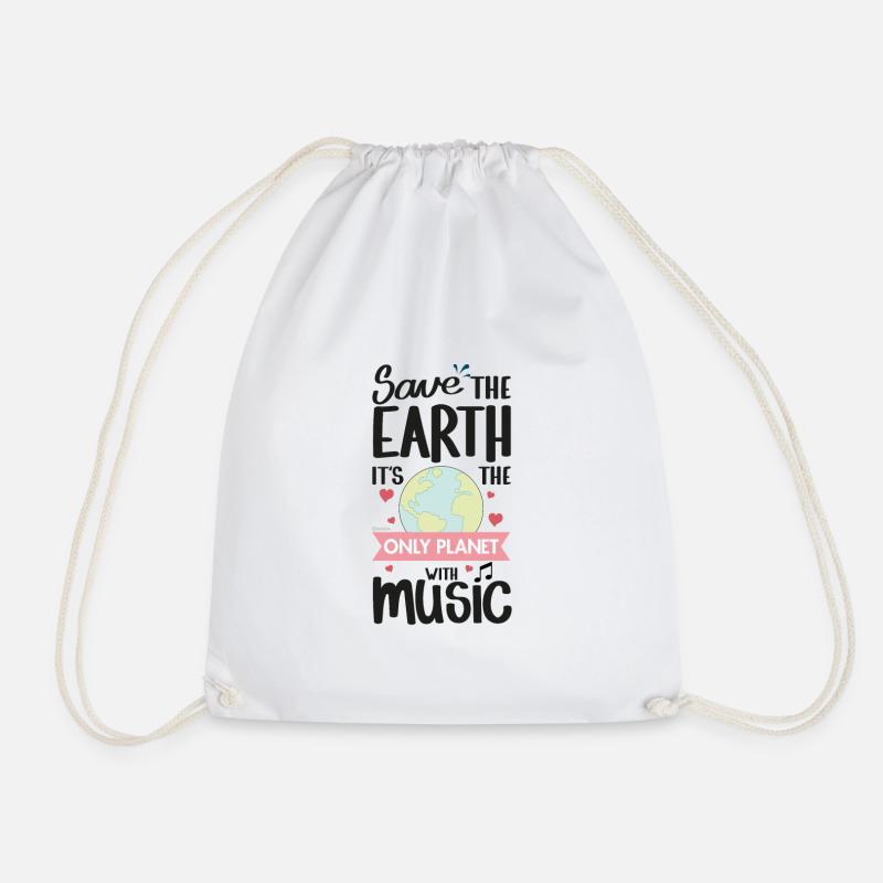 Save the Earth - Drawstring Bag - white