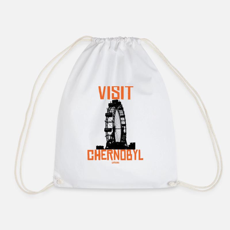 visit chernobyl - Drawstring Bag - white