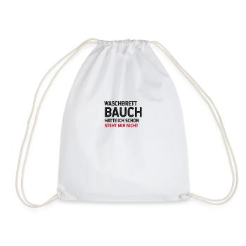 Waschbrettbauch Muskeln Sport körper lustig witz - Turnbeutel - Weiß - Vorne