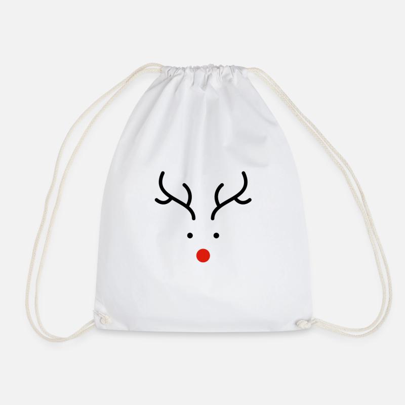 Christmas reindeer - Drawstring Bag - white