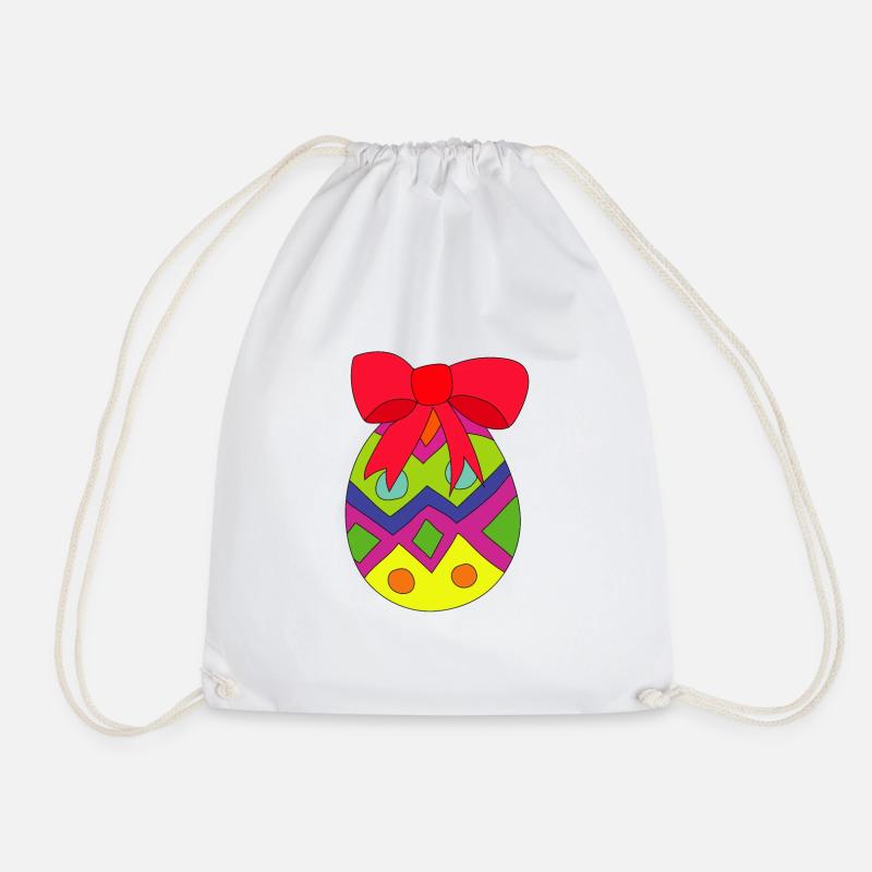 Easter egg - Drawstring Bag - white