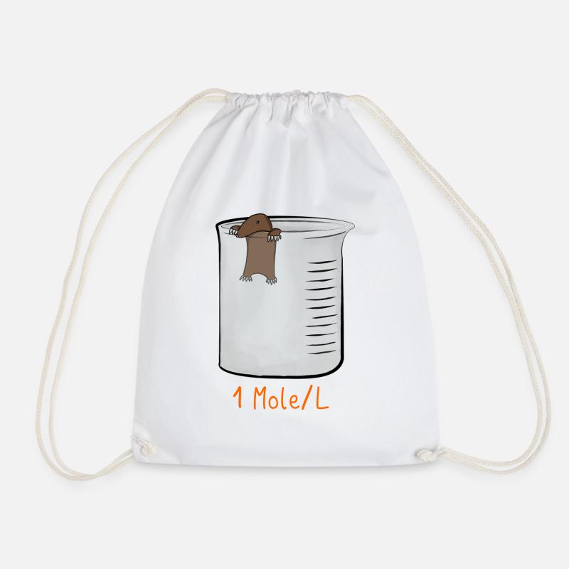 1 mole per litre - Drawstring Bag - white