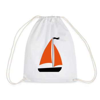 boat - Drawstring Bag - white - Front