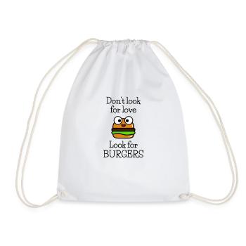 Burger Hunger BBQ grilling lover gift - Drawstring Bag - white - Front