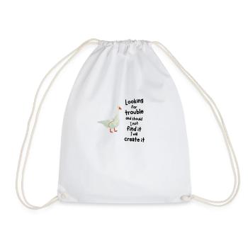 Goose Gaming Nature Bird Meme gift online - Drawstring Bag - white - Front