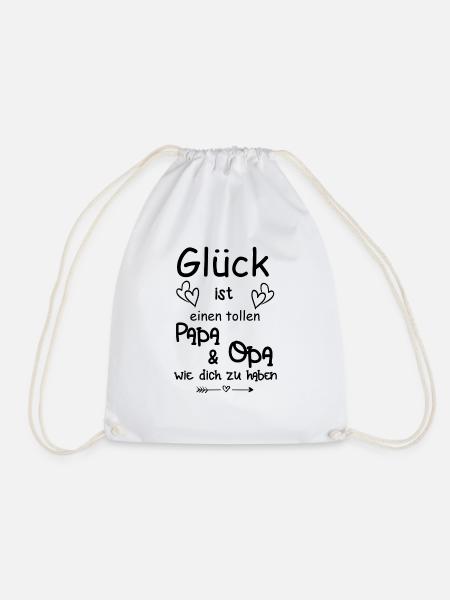 Glück ist Papa und Opa wie dich zu haben - Turnbeutel - Weiß