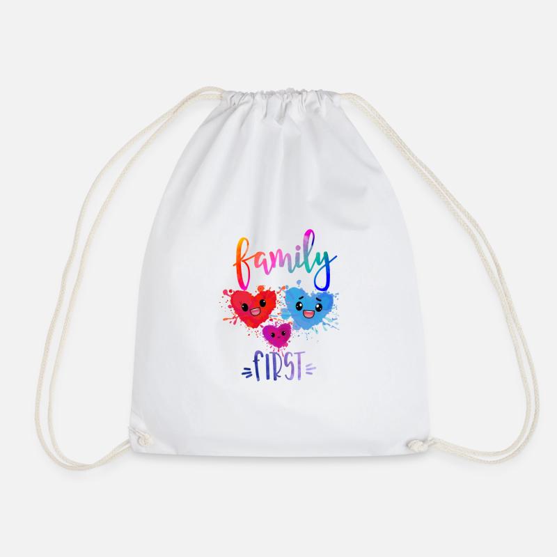 Family First - Drawstring Bag - white