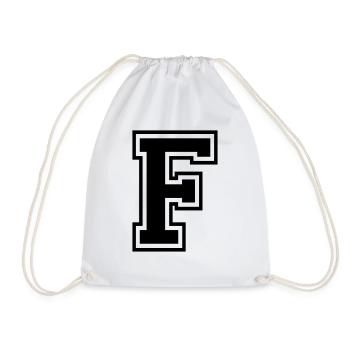 Letter F Team Football baseball basketball university - Drawstring Bag - white - Front