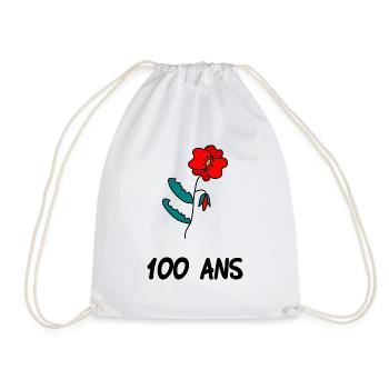 100 ANS. 100e ANNIVERSAIRE. ANNIVERSAIRE 100 ANS. - Sac de sport léger - blanc - Devant