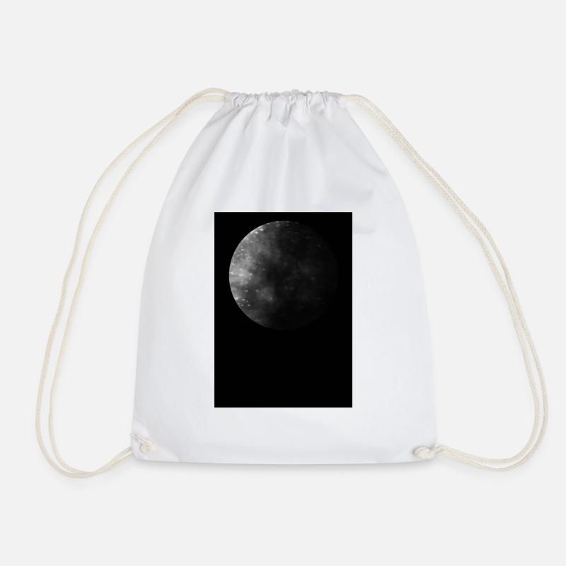 Mond, schwarzer Hintergrund - Turnbeutel - Weiß