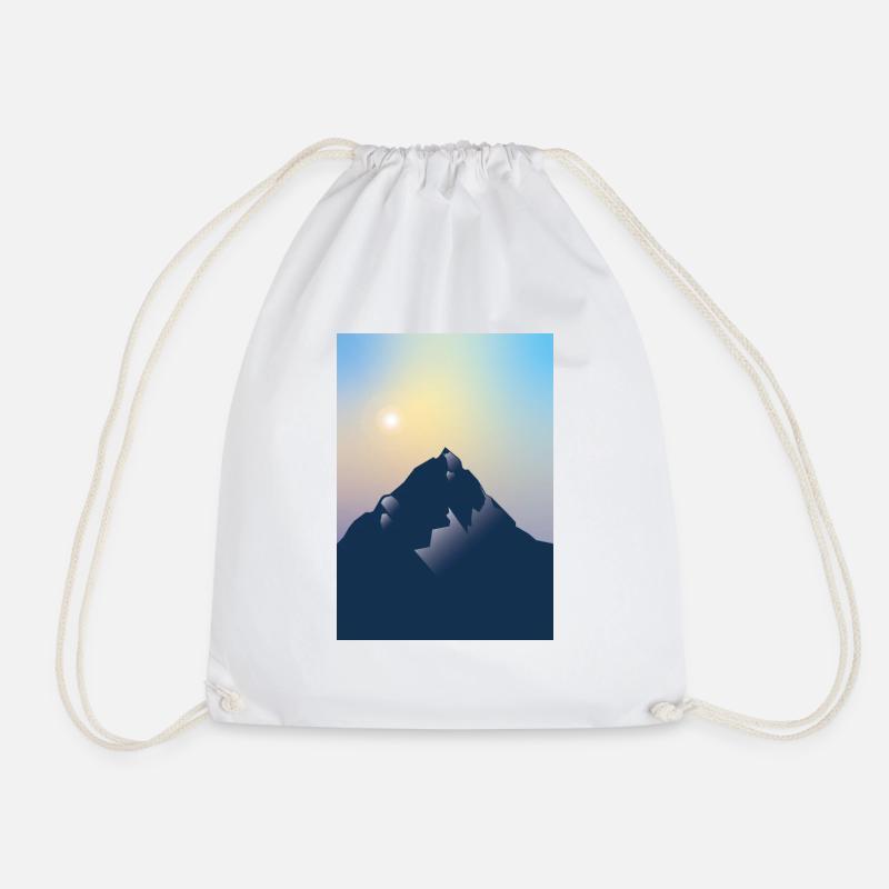 Mountain Sun - Drawstring Bag - white