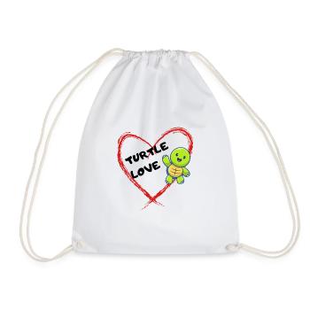 Turtle Pet Lover Gift Idea - Drawstring Bag - white - Front
