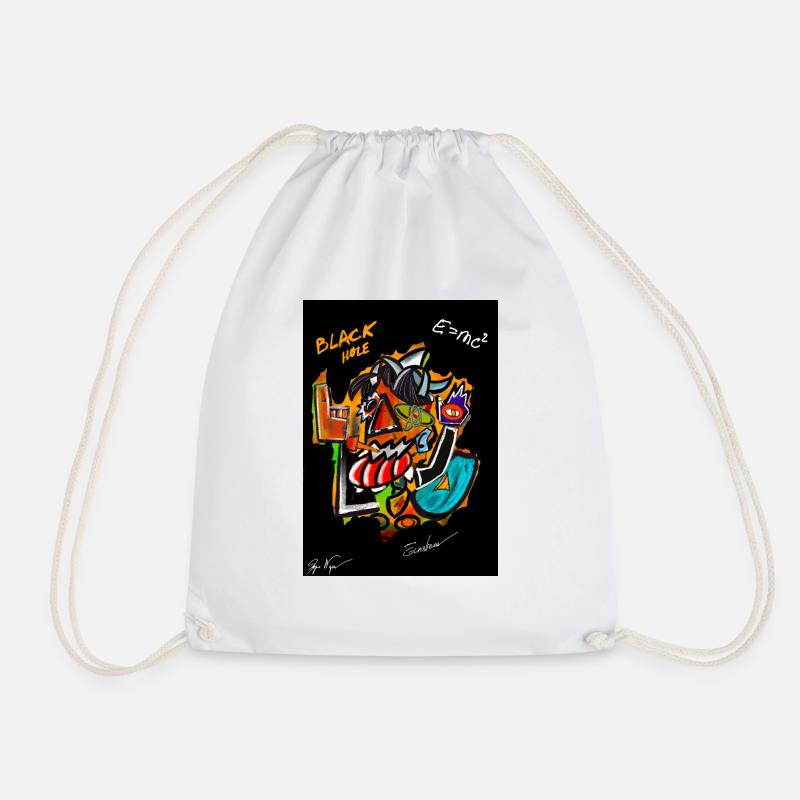 BLACK HOLE - Drawstring Bag - white