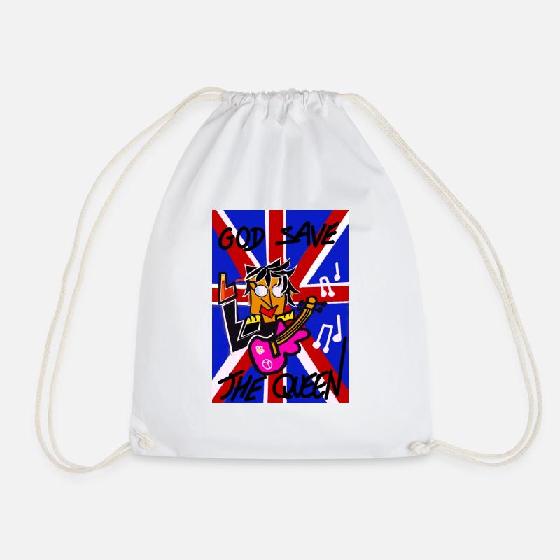 SINGING TO THE QUEEN - Drawstring Bag - white
