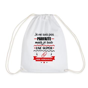 pas parfaite aide-soignante;cadeau aide soignante - Sac de sport léger - blanc - Devant