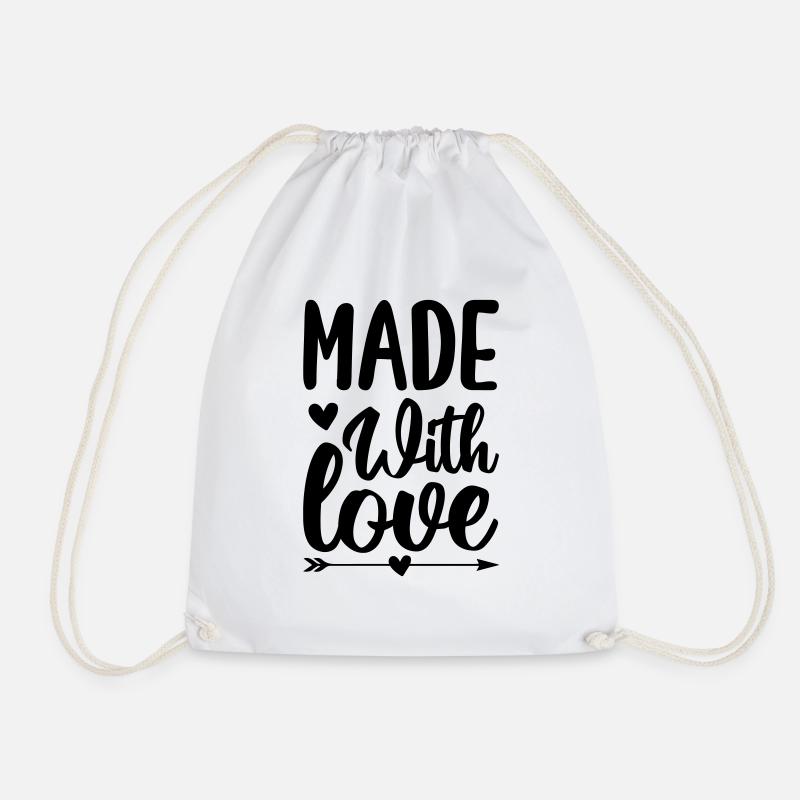28 LOVE WHAT YOU DO - Drawstring Bag - white